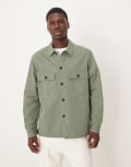 [Arket] ARKET hammered tech overshirt in khaki green 52 Khaki green
