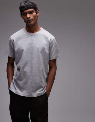 heavy weight jersey t-shirt in light gray