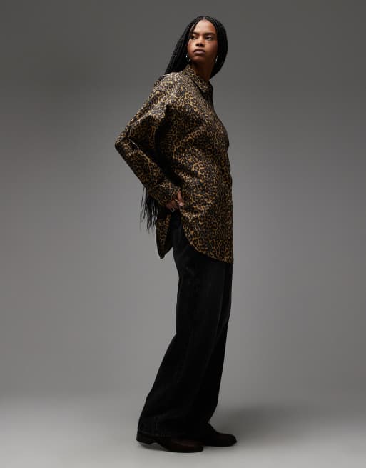 ARKET heavyweight batwing shirt in leo print, 2 of 4