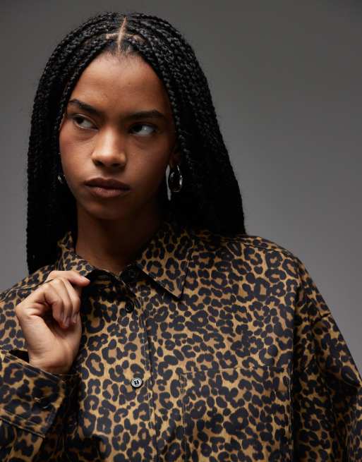 ARKET heavyweight batwing shirt in leo print, 4 of 4