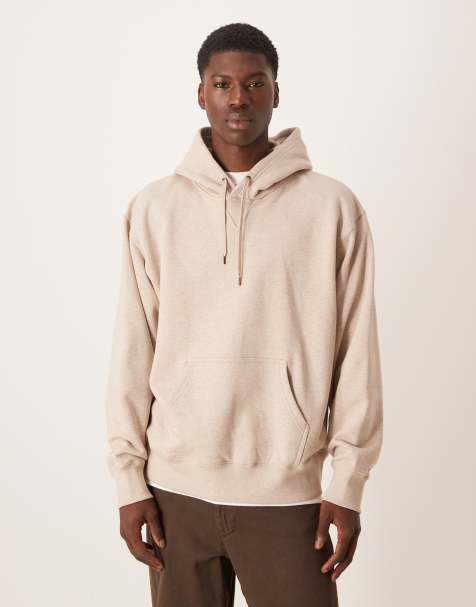 ARKET heavyweight brushed sweat oversized hoodie in beige - view 1