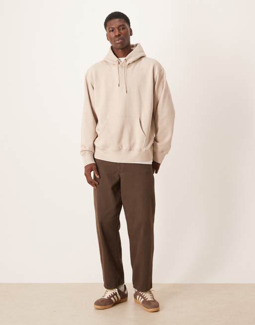ARKET heavyweight brushed sweat oversized hoodie in beige, 2 of 5