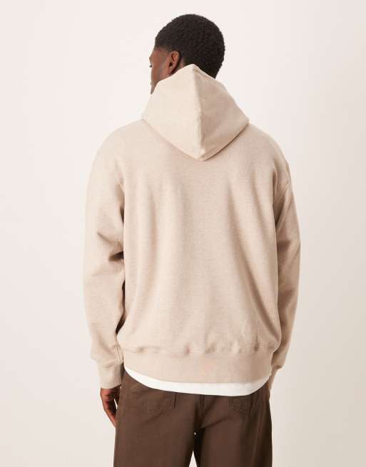 ARKET heavyweight brushed sweat oversized hoodie in beige, 4 of 5