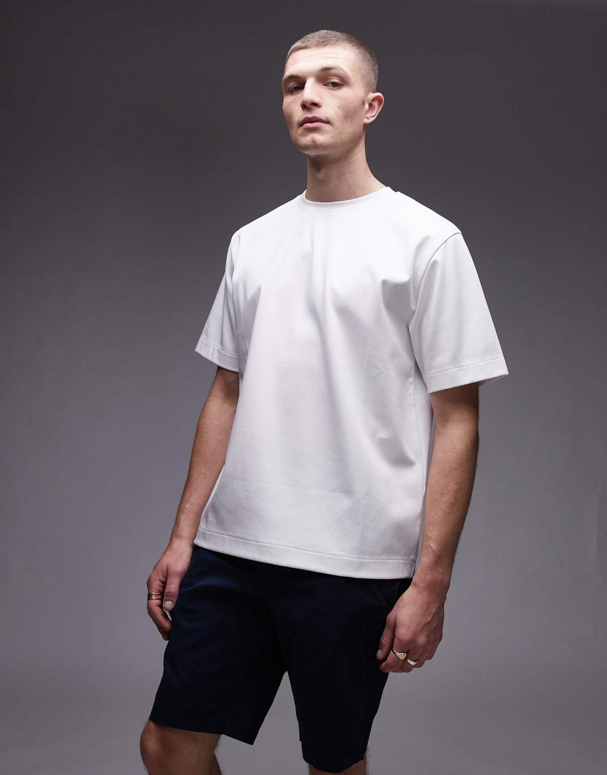 ARKET heavyweight interlock jersey oversized t-shirt in white