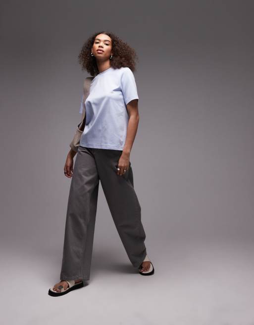 ARKET heavyweight jersey boxy T-shirt in blue, 2 of 4