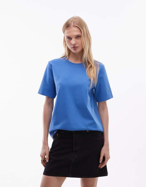 ARKET heavyweight jersey boxy t-shirt in blue - view 1