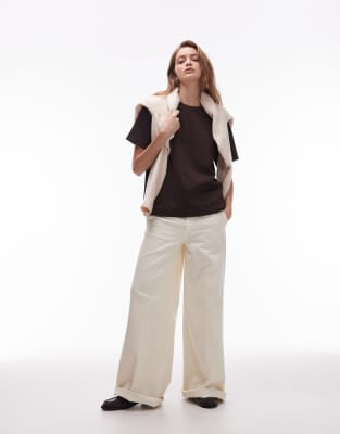 Arket Heavyweight Jersey Boxy T-shirt In Brown