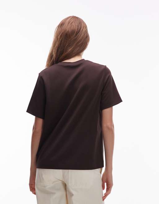 ARKET heavyweight jersey boxy t-shirt in brown
