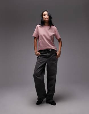 Arket Heavyweight Jersey Boxy T-shirt In Pink