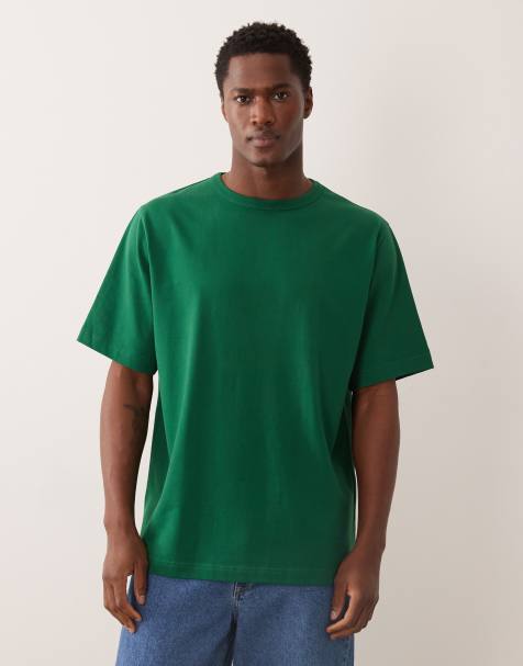 ARKET heavyweight jersey oversized t-shirt in green - view 1
