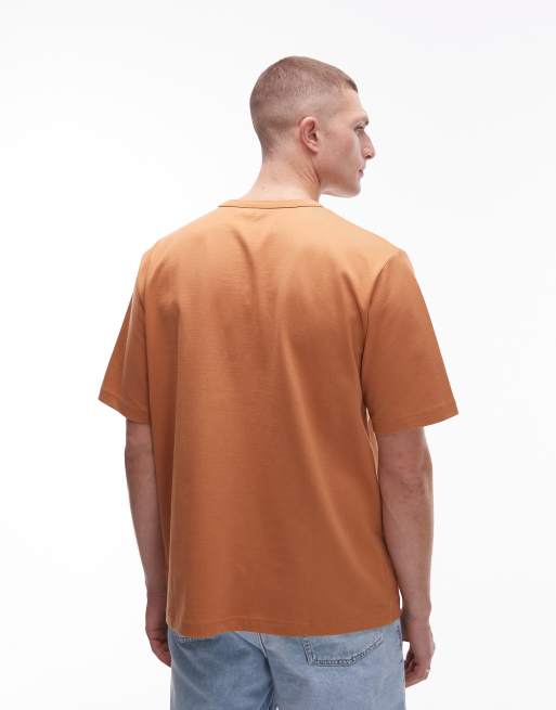 ARKET heavyweight jersey oversized t-shirt in orange, 4 of 4