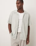 [Arket] ARKET heavyweight jersey short sleeve shirt in light turquoise blue XS Light turquoise blue