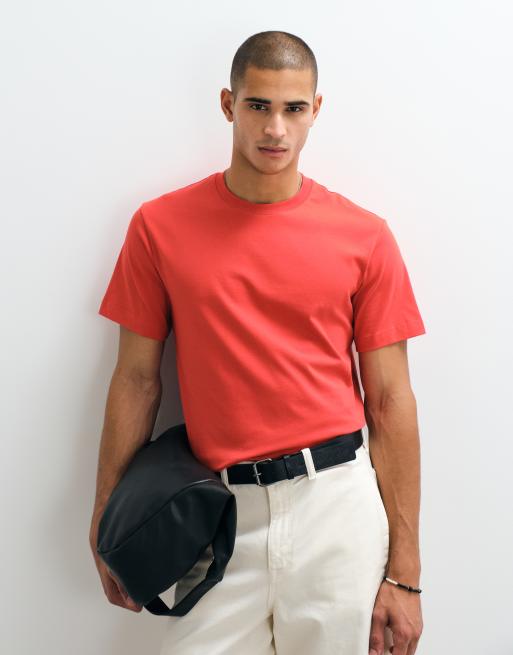 ARKET heavyweight jersey t-shirt in brick red, 2 of 5