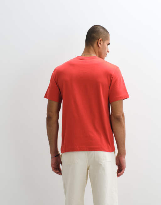 ARKET heavyweight jersey t-shirt in brick red, 3 of 5