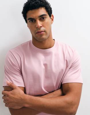 Arket Heavyweight Jersey T-shirt In Pink