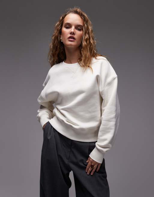 ARKET heavyweight terry oversized sweatshirt in off white
