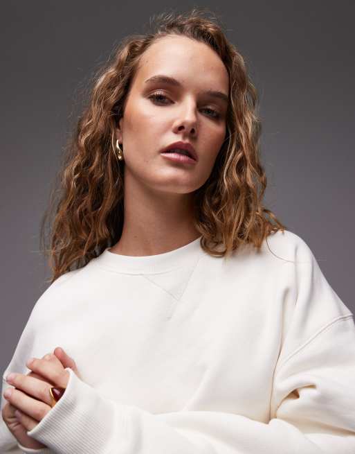 ARKET heavyweight terry oversized sweatshirt in off white