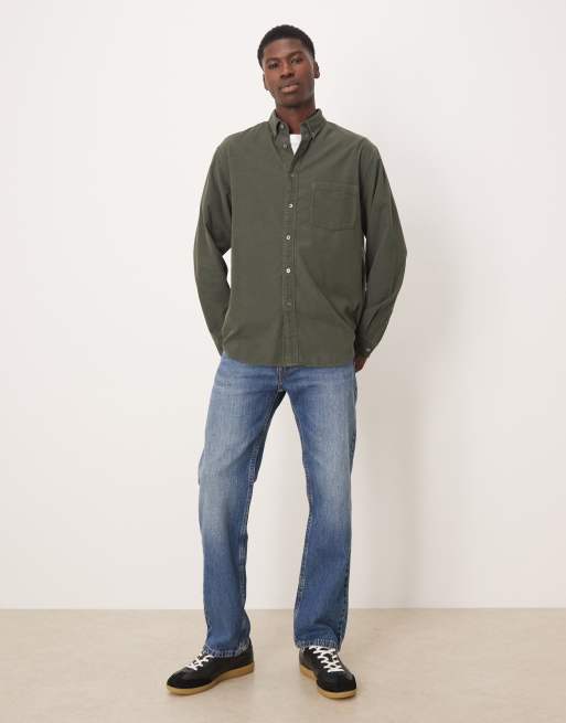 ARKET – Hemd aus Cord in Khaki mit Button-down-Kragen, 2 von 5