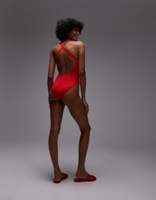 ARKET RACERBACK HIGH NECK SWIMSUIT WITH OPEN BACK DETAIL