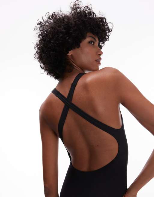 ARKET – Hochgeschlossener Racerback-Badeanzug in Schwarz mit Rückenausschnitt, 4 von 4