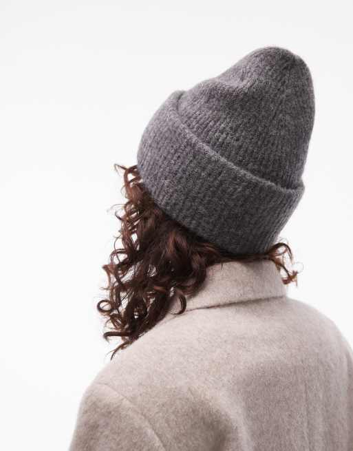 ARKET – Hochwertige Strickmütze aus Alpaka-Wollmix in Grau mit doppeltem Umschlag, 2 von 3