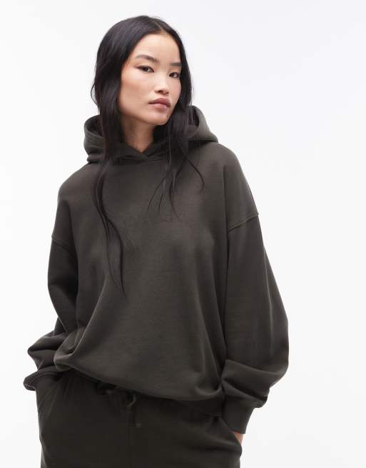 ARKET - Hoodie van zachte jersey badstof in kakigroen, 2 van 4