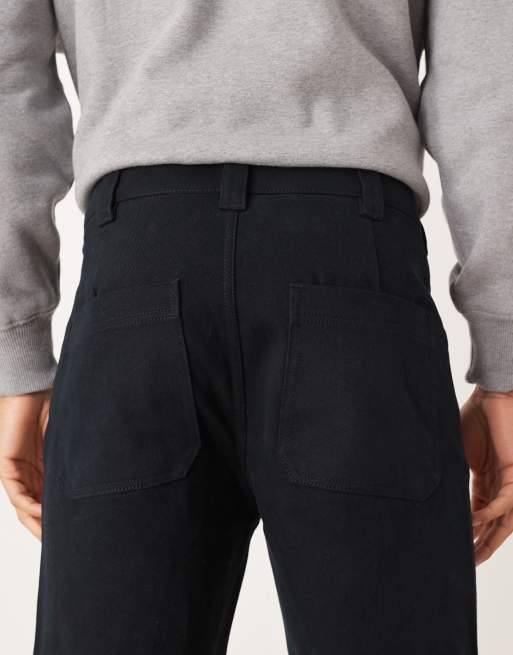 ARKET – Hose aus Twill in Marineblau mit geradem Bein, 5 von 5