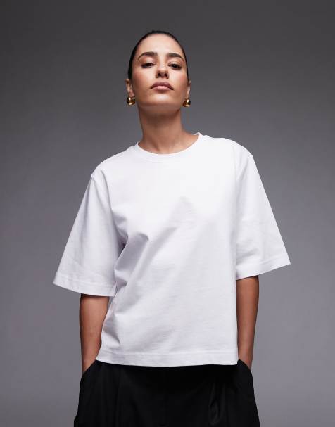 ARKET - Hvid kraftig T-shirt i firkantet pasform - view 1