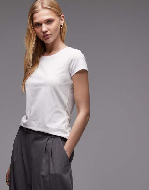 ARKET - Hvid slim-T-shirt med stretch - view 1