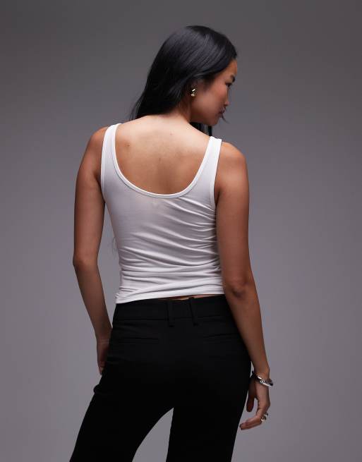 ARKET - Hvid superblød top i slim fit, 4 af 4