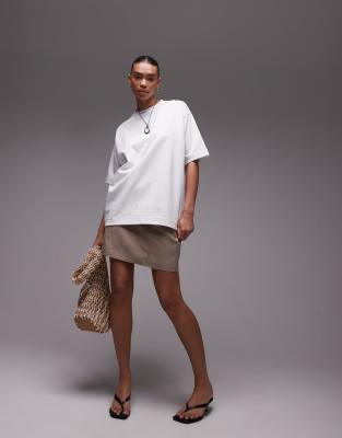 Arket Interlock Long Line Short Sleeve T-shirt In White