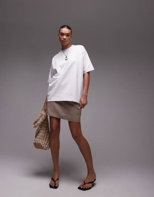 ARKET interlock long line short sleeve t-shirt in white, 2 of 4