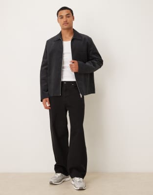 Arket Irregular Cord Zip Jacket In Blue