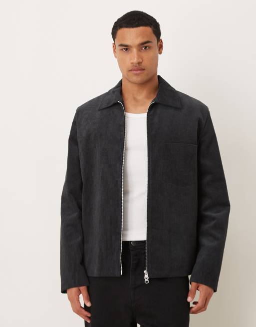 ARKET - Jack van onregelmatig corduroy met rits in marineblauw