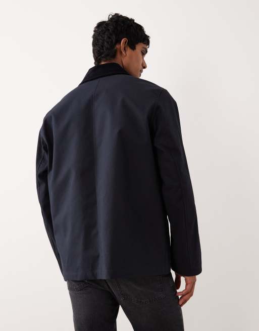ARKET – Jacke aus gewachster Baumwolle mit kontrastierendem Cordkragen in Marineblau, 3 von 5