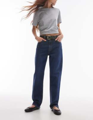 Arket Jade Cropped Stretch Slim Leg Jeans In Dark Wash Blue