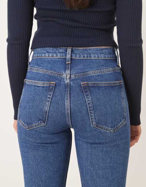 ARKET Jade stretch full length slim leg jeans in rinse mid wash blue, 5 of 5