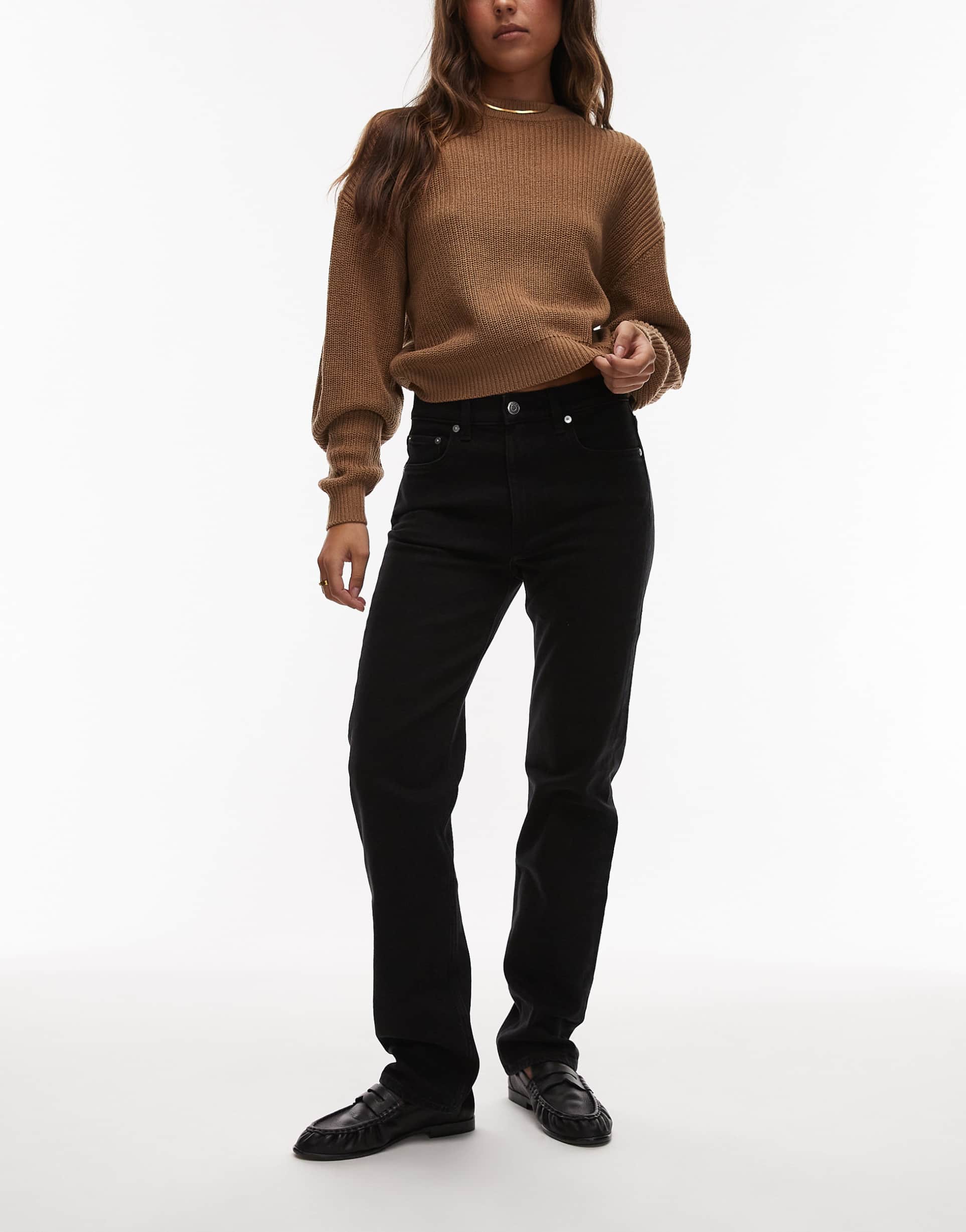 arket jade stretch full length slim leg jeans in washed black