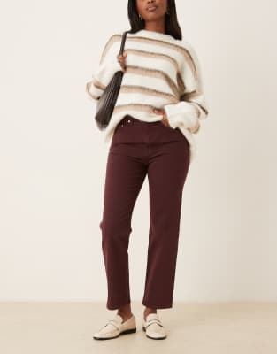 ARKET - Jade - Stretch-Jeans in Burgunderrot mit schmalem Bein