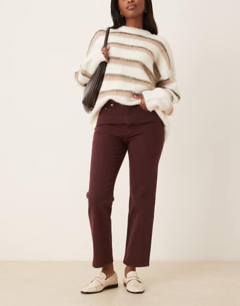 ARKET – Jade – Stretch-Jeans in Burgunderrot mit schmalem Bein - view 1