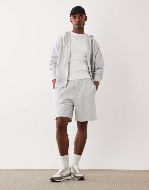 ARKET – Jasnoszary melanżowy dres o dużej zawartości bawełny, 2 z 3