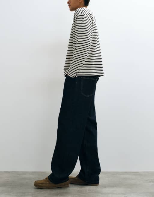 ARKET jean baggy à jambes larges taille basse bleu foncé, 4 de 5