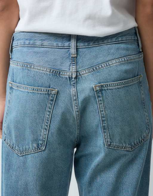ARKET jean boyfriend coupe relaxed avec petite fente en bleu délavé, 4 de 5