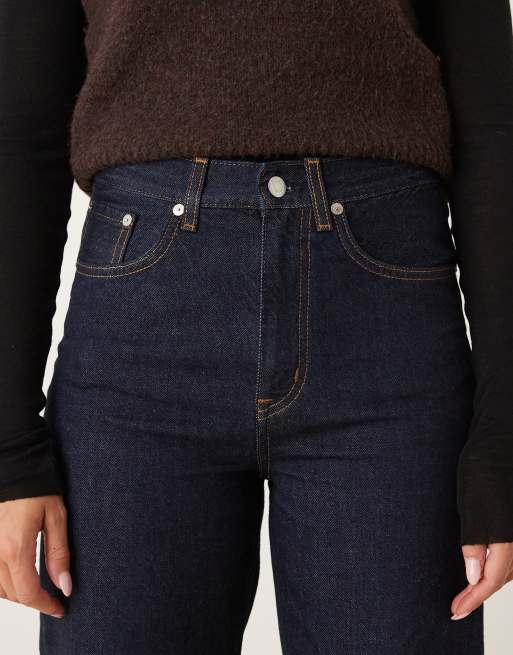 ARKET - Jean décontracté à taille haute - Bleu indigo foncé légèrement délavé, 4 de 5
