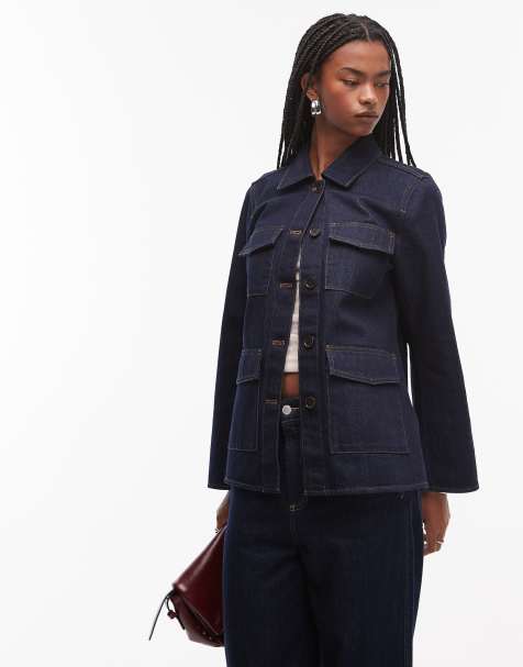 ARKET – Jeans-Hemdjacke in Indigoblau mit Rinse-Waschung, Kontrast-Nähten und aufgesetzten Front-Taschen - view 1