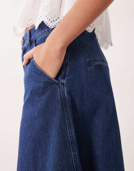 ARKET – Jeans-Hosenrock in verwaschenem Mittelblau, 4 von 5