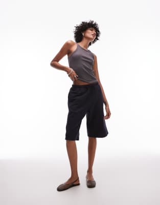ARKET - Jersey-Bermudashorts in Dunkelblau mit Kordelzug-Marineblau