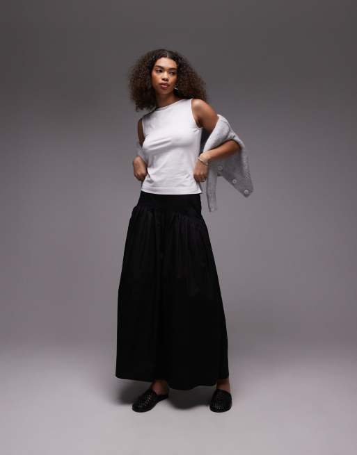 ARKET jersey boat neck tank top in white | ASOS