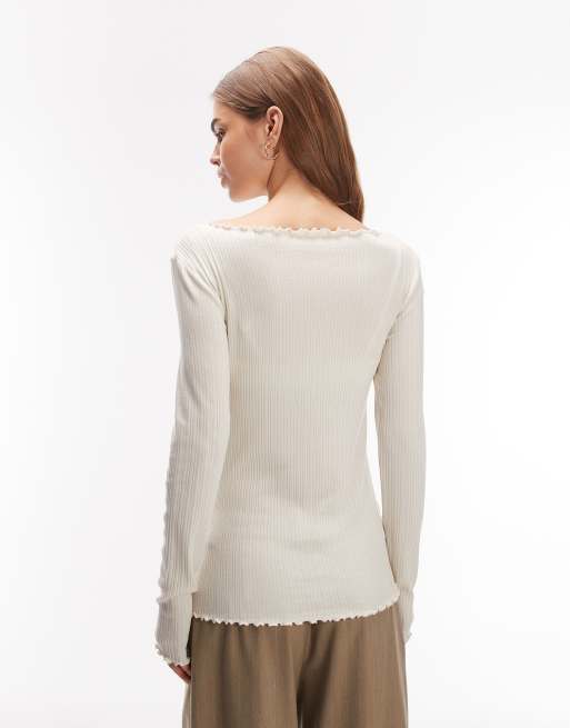 ARKET jersey boatneck rib babylock in white, 2 of 4