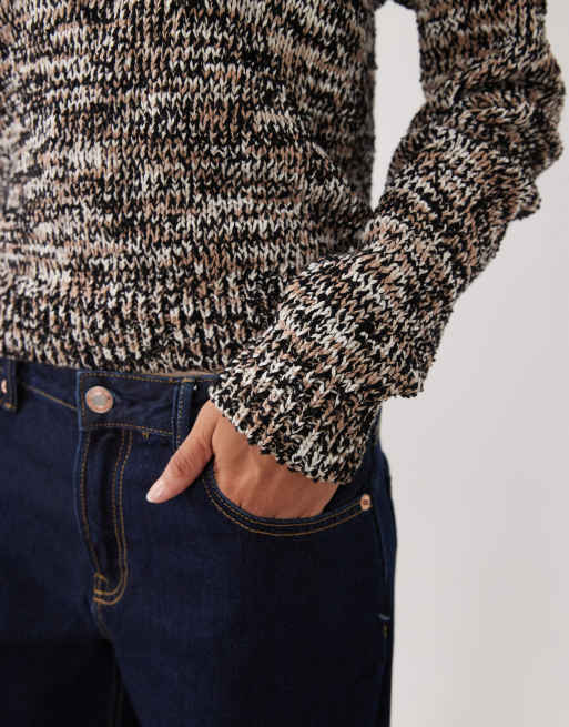 ARKET - jersey de punto de manga larga en negro y blanco, 3 de 4